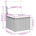 vidaXL Set Divano da Giardino 6 pz con Cuscini Grigio in Polyrattan