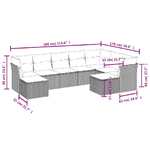 vidaXL Set Divani da Giardino 9 pz con Cuscini Nero in Polyrattan