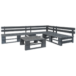 vidaXL Set Salotto da Giardino 4 pz Pallet in Legno Grigio