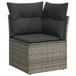 vidaXL Set Divano da Giardino 8 pz con Cuscini Grigio in Polyrattan