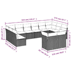 vidaXL Set Divani da Giardino 12 pz con Cuscini Beige in Polyrattan