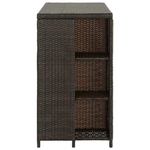 vidaXL Tavolo da Bar con Ripiani Marrone 120x60x110 cm in Polyrattan