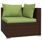 Set Divani da Giardino 9 pz con Cuscini in Polyrattan Marrone