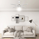 vidaXL Ventilatore da Soffitto con Luce 106 cm Bianco