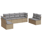 vidaXL Set Divano da Giardino 8 pz con Cuscini Beige in Polyrattan