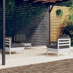 vidaXL Set Divani da Giardino 4 pz con Cuscini Antracite Legno di Pino