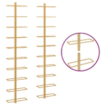 Portavini da Parete per 10 Bottiglie 2 pz Dorato in Metallo