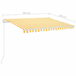 vidaXL Tenda Automatica Sensore Vento LED 3x2,5 m Gialla Bianca