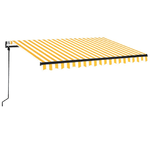 vidaXL Tenda da Sole Retrattile Automatica 350x250cm Gialla e Bianca