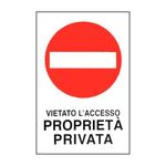 Cartello Proprieta' Privata V.A. 30X 45 Alluminio