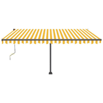 Tenda Automatica Sensore Vento e LED 400x350 cm Gialla Bianca