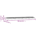 vidaXL Tettoia per Porta Grigia e Trasparente 400x80 cm Policarbonato