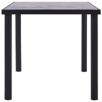 vidaXL Tavolo da Pranzo Nero e Grigio Cemento 160x80x75 cm in MDF