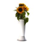 Erba Vaso Fiori Jolly Con Base Bianco Cm 14 H 35