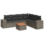 vidaXL Set Divani da Giardino 7 pz con Cuscini Grigio in Polyrattan