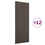 Pannelli Tetto 12pz Acciaio Verniciato Polvere Marrone 100x36cm