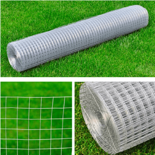 Recinzione in Rete in Acciaio Zincato Quadrata 1x25 m Argento