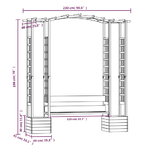 vidaXL Pergola da Giardino Panca e Vasi Legno Massello Pino Impregnato