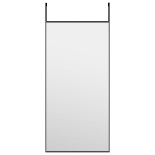 Specchio da Porta Nero 30x60 cm Vetro e Alluminio