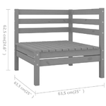 vidaXL Set Salotto da Giardino 4 pz in Legno Massello di Pino Grigio