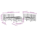 Set Salotto da Giardino 6 pz Grigio in Legno Massello di Pino