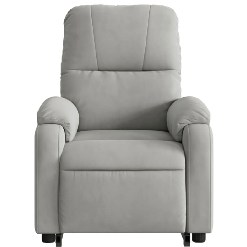 vidaXL Poltrona a Rialzo Reclinabile Massaggi Grigio Chiaro Microfibra