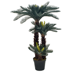 Palma di Cycas Artificiale con Vaso Verde 125 cm