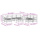 Set Salotto da Giardino 10 pz in Legno Impregnato di Pino