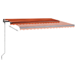 Tenda da Sole Retrattile Manuale con LED 4x3 m Arancio Marrone