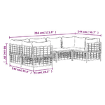 vidaXL Set Divani da Giardino 6 pz con Cuscini Antracite in Polyrattan