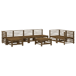 Set Salotto da Giardino 8pz in Legno Massello di Pino Miele