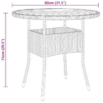 vidaXL Tavolo Giardino Ø80x75 cm Massello Acacia e Polyrattan Grigio