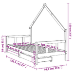 vidaXL Giroletto Bambini con Cassetti Bianco 90x190 cm Massello Pino