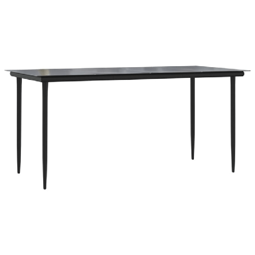 Set Pranzo da Giardino 5pz con Cuscini in Polyrattan e Acciaio