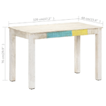 Tavolo da Pranzo 120x60x76 cm in Legno Massello di Mango