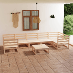 Set Salotto da Giardino 8 pz in Legno Massello di Pino