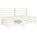 Set Salotto da Giardino 4 pz Bianco in Legno Massello di Pino