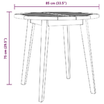 vidaXL Tavolo da Giardino Ø85x75 cm in Legno Massello di Acacia