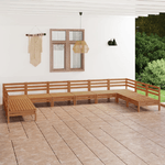 vidaXL Set Salotto da Giardino 10 pz in Legno Massello di Pino Miele