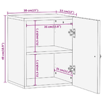 vidaXL Mobile da Bagno a Parete 38x33x48cm in Legno Massello di Acacia