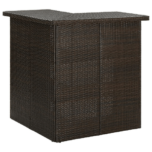 vidaXL Tavolo da Bar ad Angolo Marrone 100x50x105 cm in Polyrattan