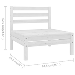 vidaXL Set Salotto da Giardino 4 pz in Legno Massello di Pino Bianco