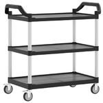 vidaXL Carrello a 3 Ripiani Nero 99x50x96 cm in Alluminio