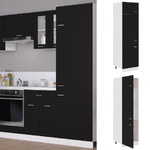 Armadio per Frigo Nero 60x57x207 cm in Legno Ingegnerizzato