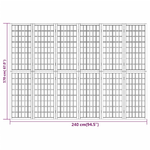 Divisorio Pieghevole 6 Pannelli Stile Giapponese 240x170cm Nero