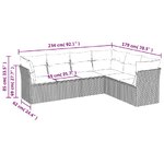 vidaXL Set Divano da Giardino 6 pz con Cuscini Nero in Polyrattan