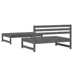 Set Salotto da Giardino 2 pz Grigio in Legno Massello di Pino