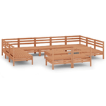 vidaXL Set Salotto da Giardino 12 pz in Legno Massello di Pino Miele