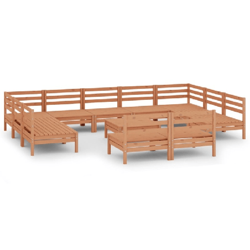 vidaXL Set Salotto da Giardino 12 pz in Legno Massello di Pino Miele