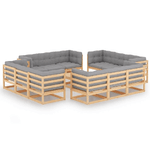 vidaXL Set Divani da Giardino 13 pz con Cuscini Legno Massello di Pino